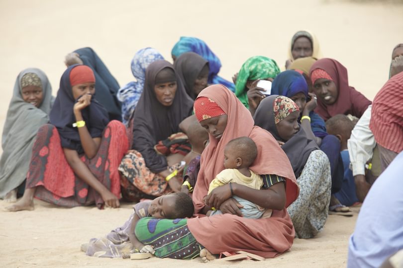 Oxfam East Africa New arrivals wait to get processed