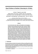 open problems in machine unlearning for AI safety